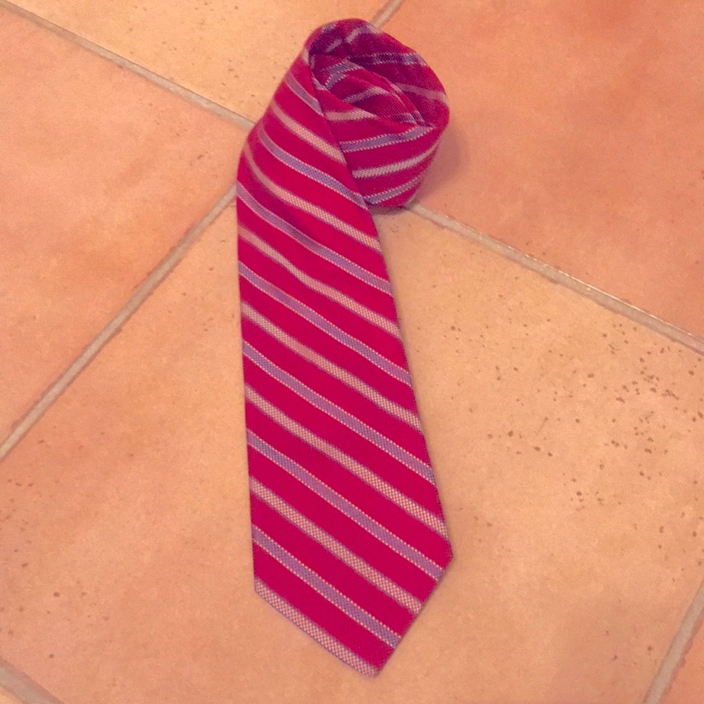 Valentino silk red striped tie